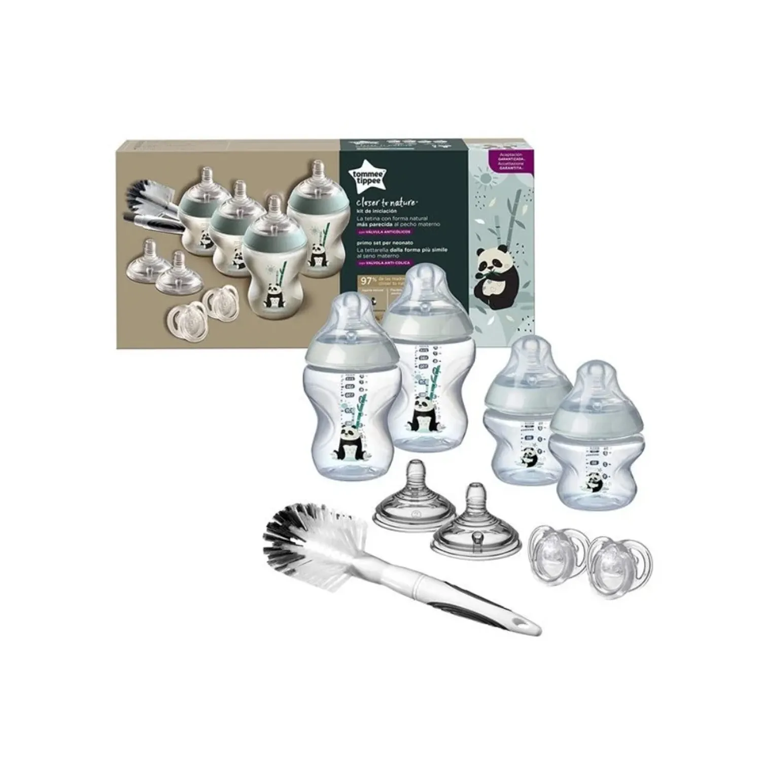⁦تومي تيبي كلوسر تو نيتشر – مجموعة حديثي الولادة 0+ 150 مل - 260 مل - شكل باندا⁩ - الصورة ⁦3⁩