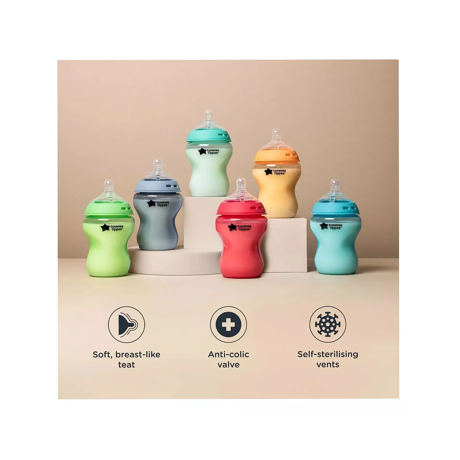 ⁦تومي تيبي رضاعة كلوسر تو نيتشر - تدفق بطيء+0 6قطع –  260مل⁩ - الصورة ⁦4⁩