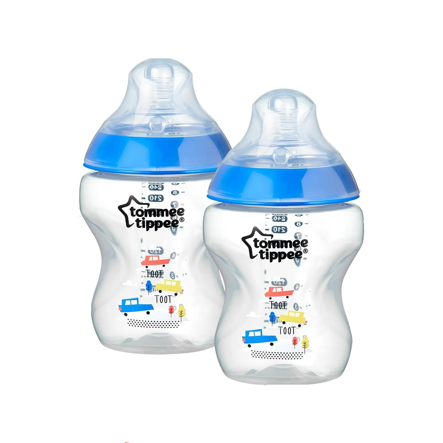 ⁦تومي تيبي رضاعة كلوسر تو نيتشر انتيكولك تدفق بطيء 0+ ازرق – 260مل⁩ - الصورة ⁦2⁩