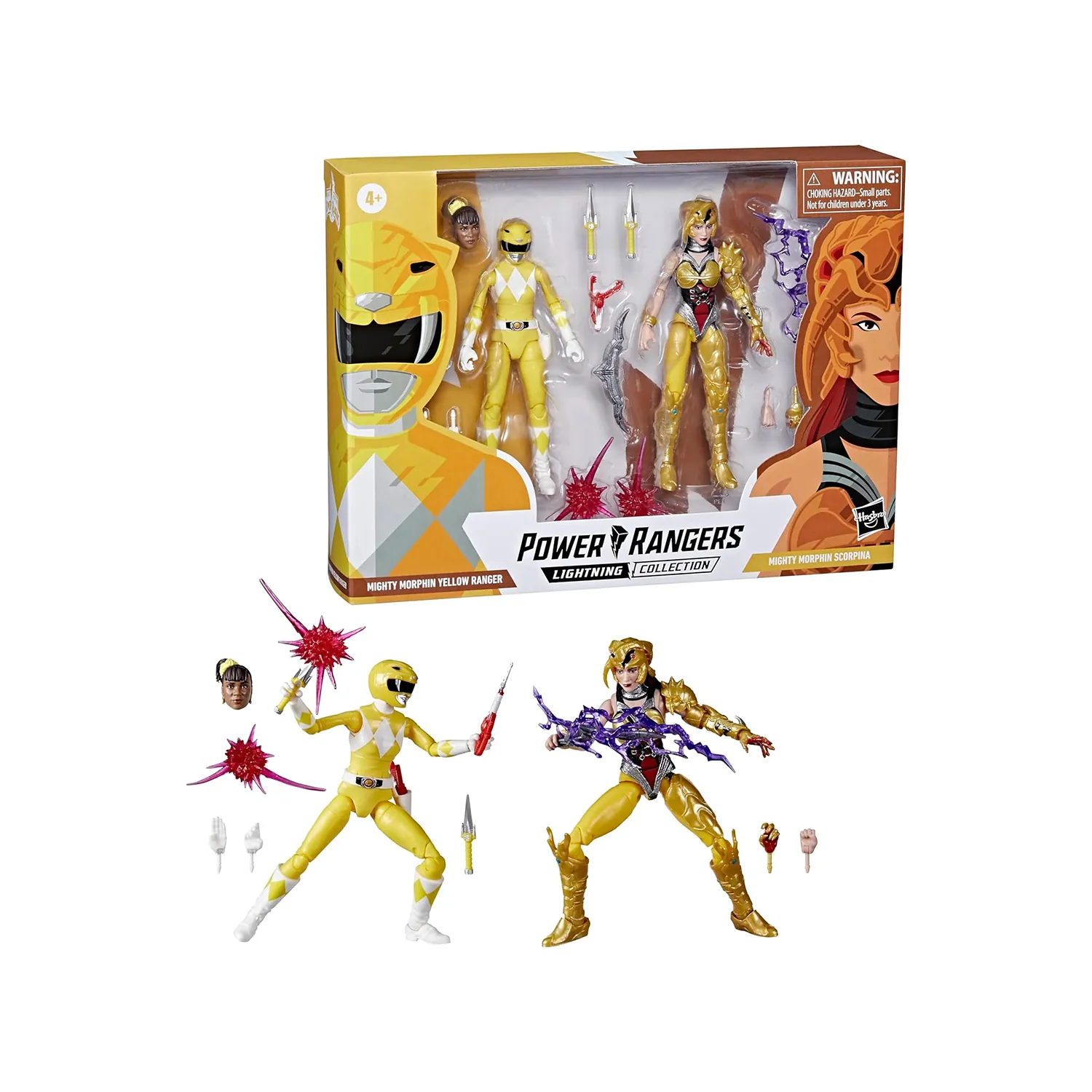 العاب اطفال - مجموعة باور رينجرز لايتنينج مايتي مورفين يلو رينجر ضد سكوربينا مكونة من قطعتين 4+ - الصورة 3