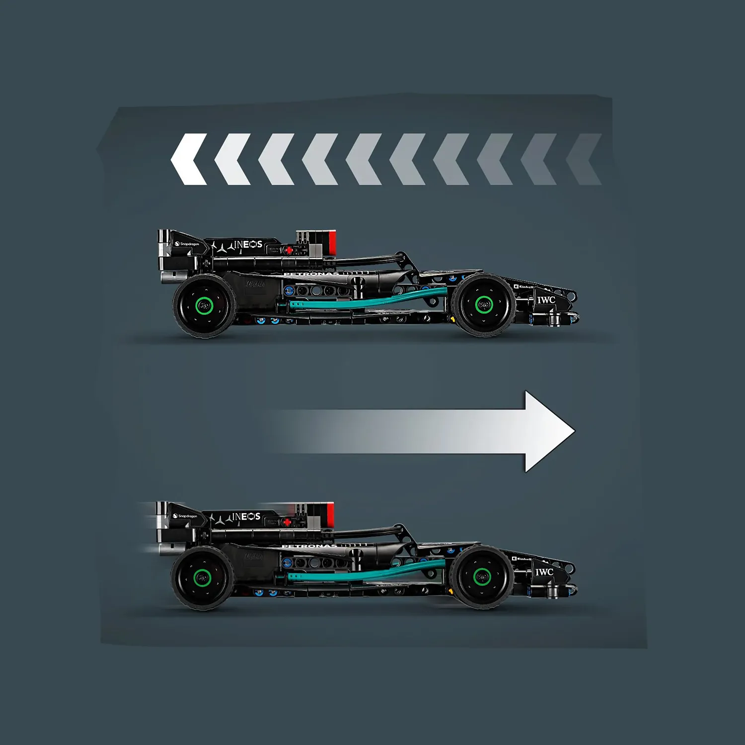 LEGO - ليغو تكنيك مجموعة سيارة مرسيدس AMG F1 W14 مع خاصية السحب للخلف 240 قطعة 7+ - الصورة 2