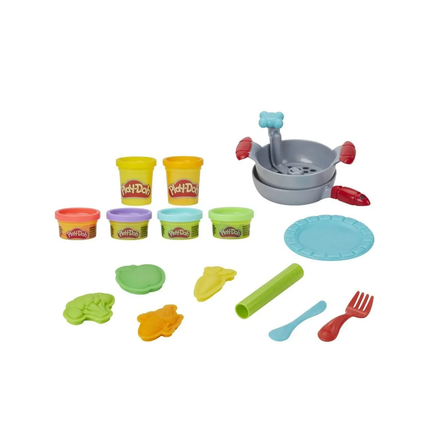 ⁦العاب اطفال -مجموعة ألعاب المعكرونة  بلاي دو كيتشن كرييشنز مع 6 ألوان بلاي دو   3+⁩ - الصورة ⁦3⁩