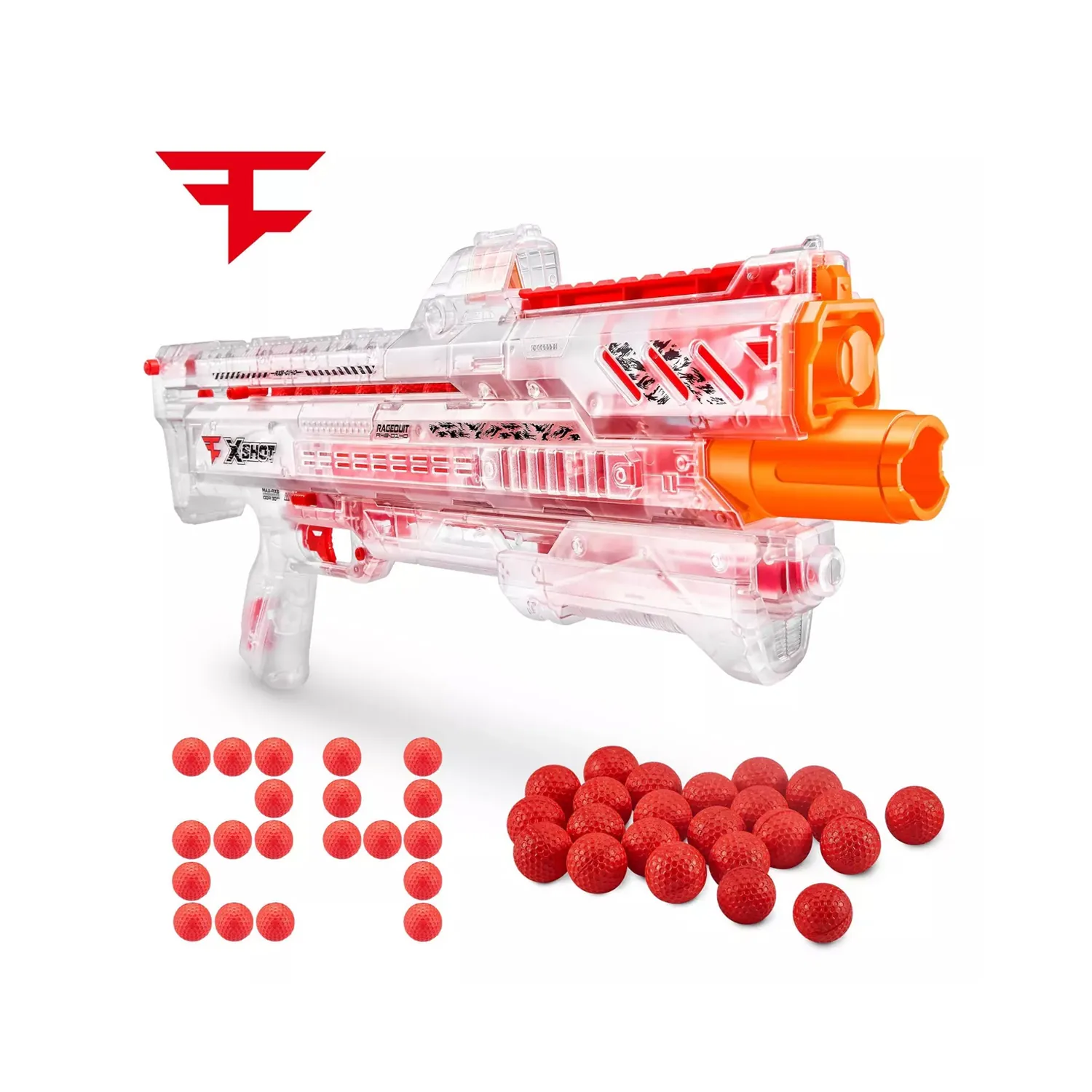 لعبة اكس شوت للاطفال - لعبة سلاح شفاف فازي كلان راجكويت مع 24 كرة دارت 14+ - الصورة 2