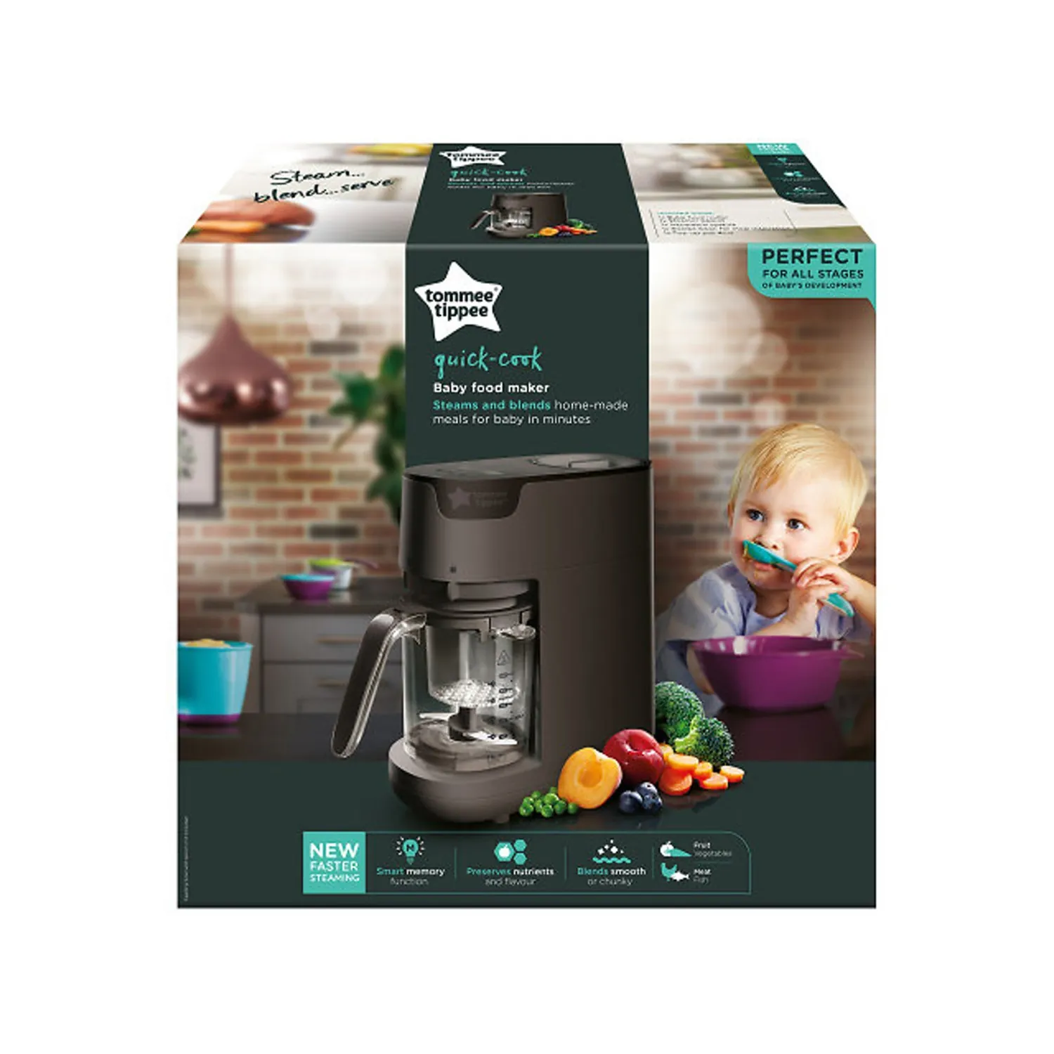 تومي تيبي - جهاز تحضير طعام الأطفال باللون الأسود 6 في 1 - الصورة 3