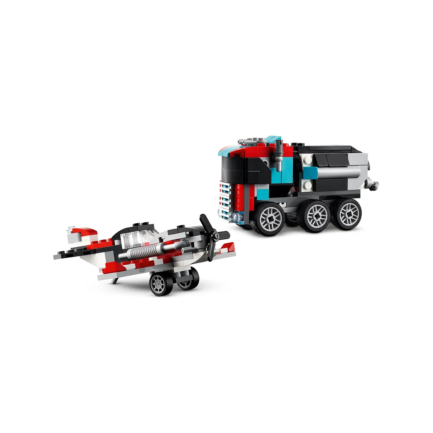 ⁦LEGO - شاحنة ليجو كريتور ذات سطح مستوٍ مع مروحية  270 قطعة   7+⁩ - الصورة ⁦4⁩