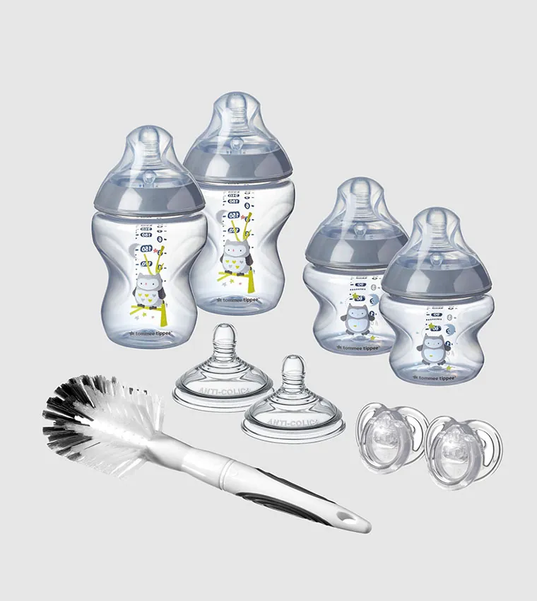 ⁦تومي تيبي كلوسر تو نيتشر – مجموعة حديثي الولادة 0+ 150 مل - 260 مل - شكل بومة⁩ - الصورة ⁦2⁩