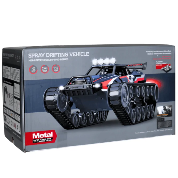 High Speed 1:12 Remote Control Spray Alloy Tank (Included Battery + USB)