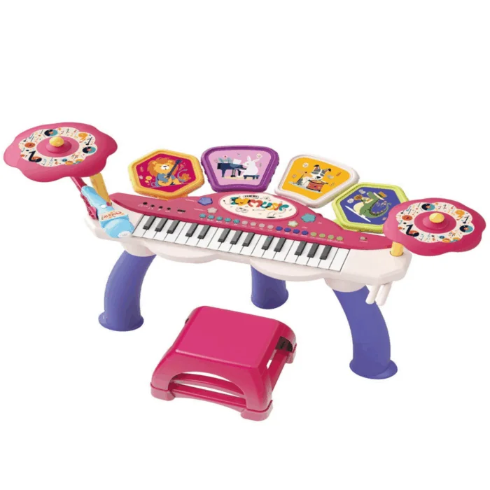 Electronic Keyboard Drum + Chair