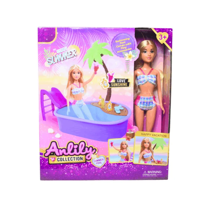 11.5" Doll + Pool Set لعابه