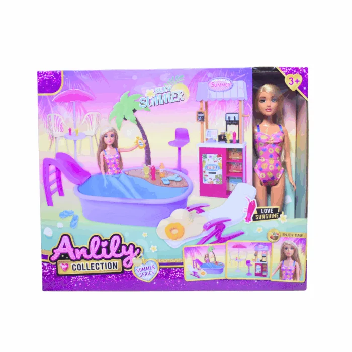 11.5" Doll + Pool Set لعابه
